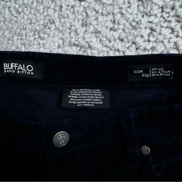 BUFFALO DAVID BITTON Icon mid-rise Slim & Sculpt cord skinny blue 8/29 - Picture 5 of 10